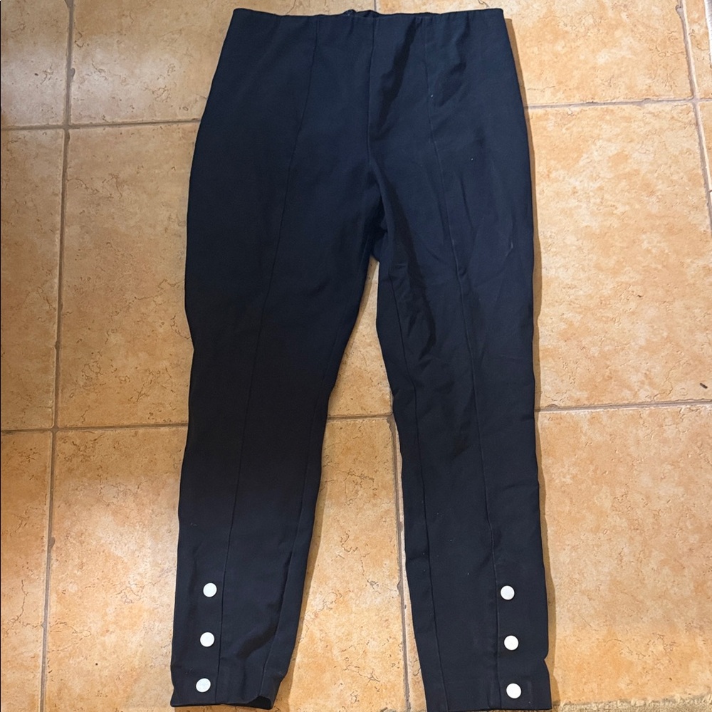 rag & bone Women's Black Pants with Button Accents